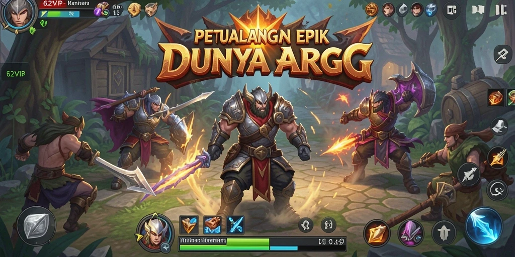 Tangkapan layar menampilkan pertarungan epik di dunia 62VIP.
