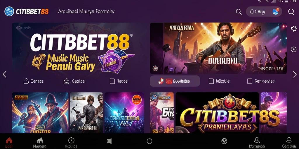 Screenshot utama CITIBET88 menampilkan pengguna menikmati gameplay musik.