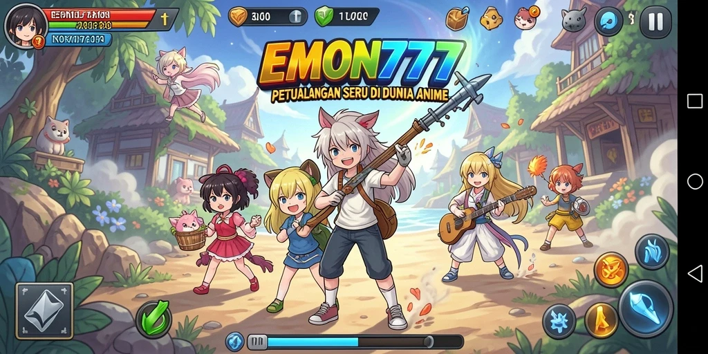 Tampilan gameplay seru dengan karakter Anime yang memikat.