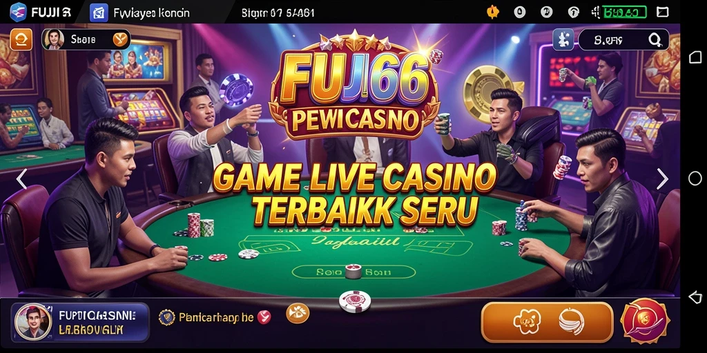 Screenshot utama FUJI66 menampilkan gameplay Live Casino yang mendebarkan.