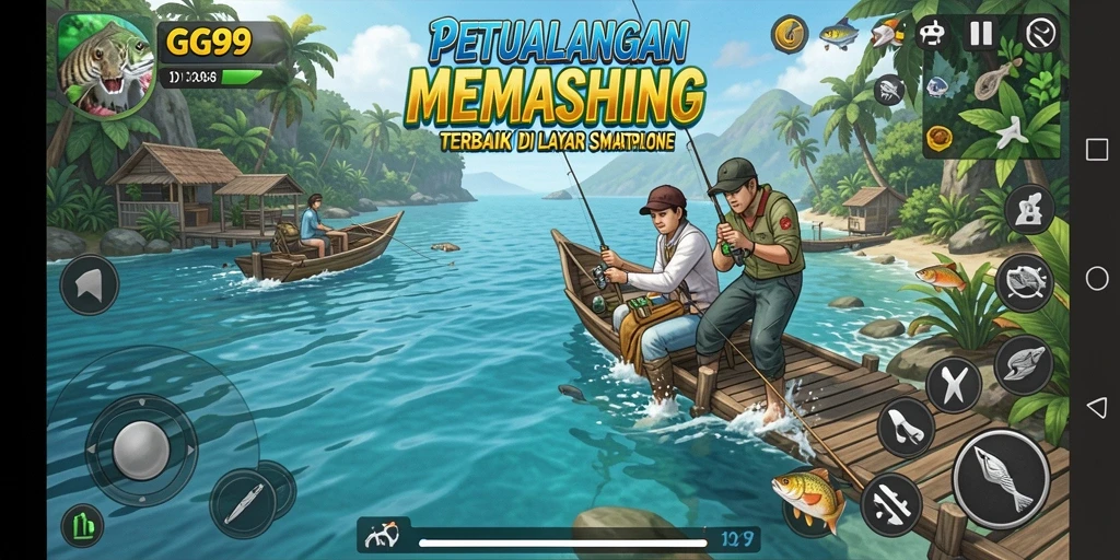Screenshot menunjukkan aksi memancing yang intens di GG99.