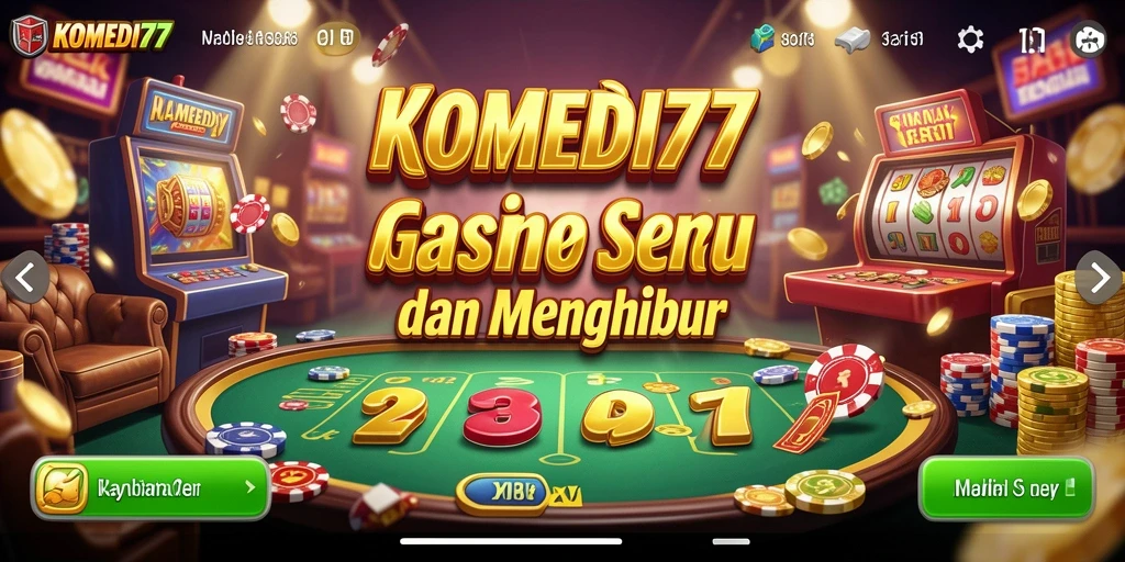 Tampilan utama KOMEDI77 dengan permainan kasino yang menggembirakan.