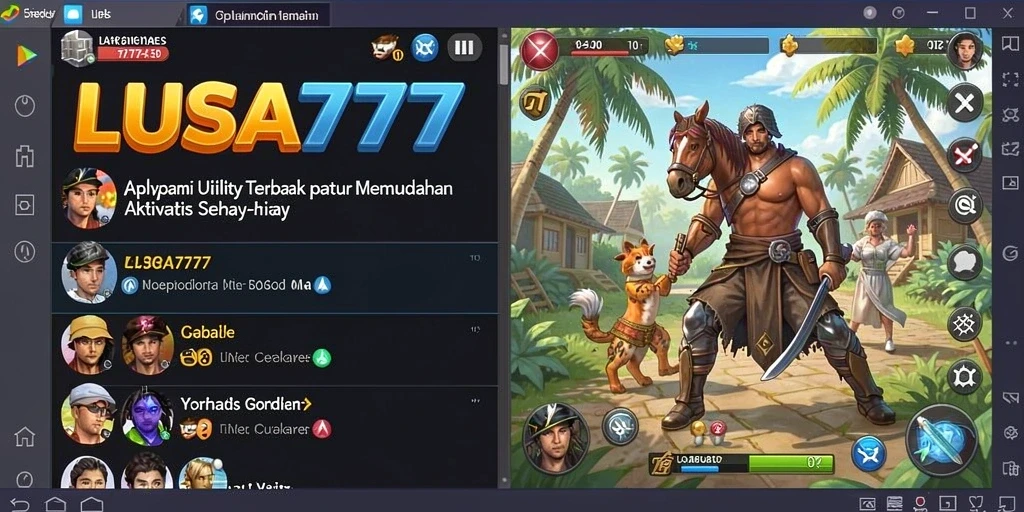 Screenshot utama LUSA777 menunjukkan antarmuka yang sederhana dan intuitif.