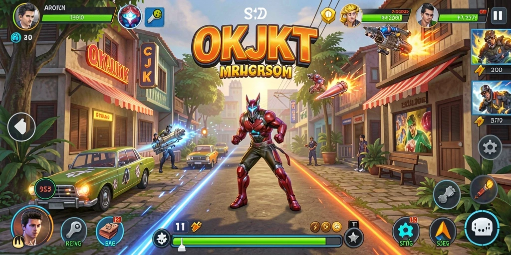 Screenshot utama OKJKT menampilkan gameplay seru dan penuh warna.