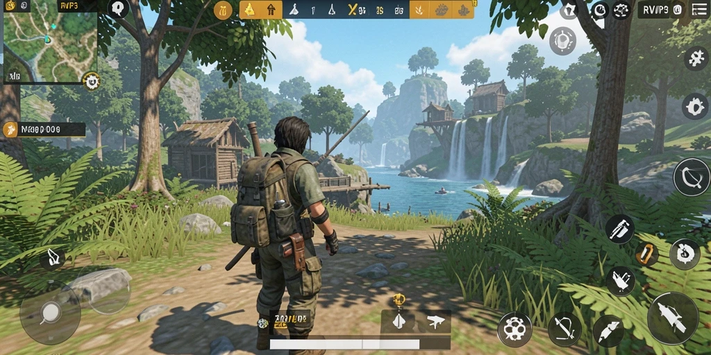 Tampilan gameplay menarik dalam dunia terbuka RVIP3.