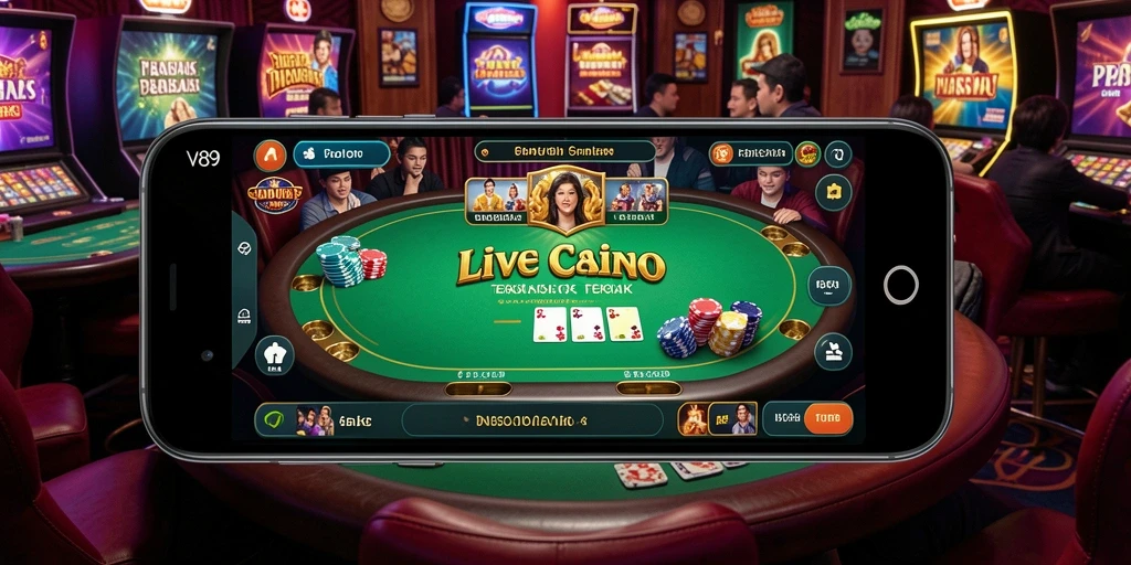 Gameplay Live Casino yang menyenangkan dan menegangkan di V89.