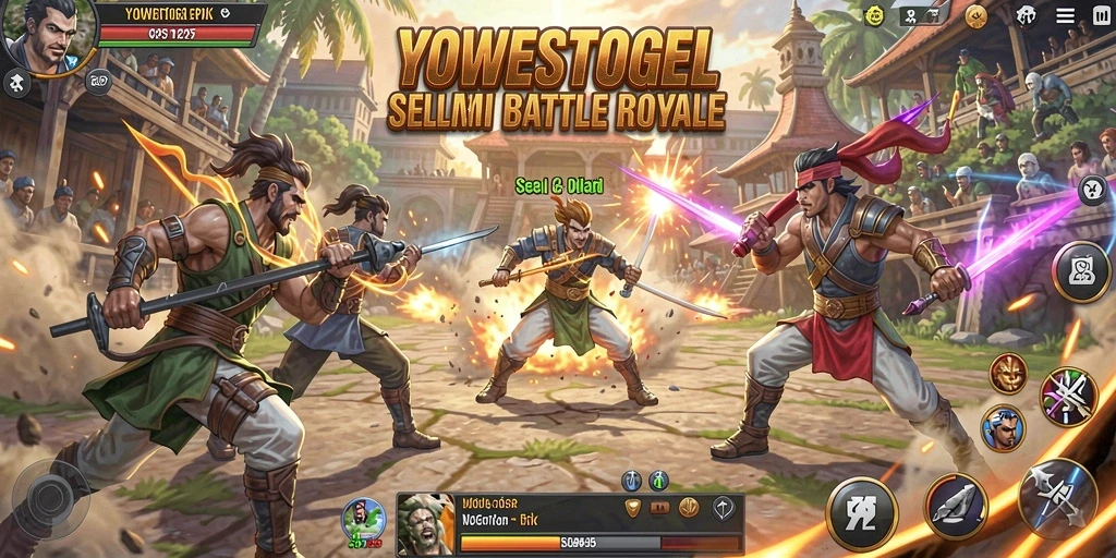 Tangkapan layar gameplay yang mendebarkan dari YOWESTOGEL dalam aksi Battle Royale.